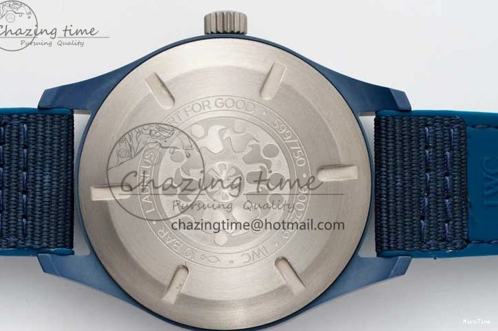 MIROTIME 0209 Mark XVIII IW328101 Blue Ceramic M+F 1:1 Best Edition Blue Dial on Blue Nylon Strap A Efficient 7066